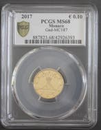 10 Cents Monaco Km 191 10 Cent 2017 Albert Ii Pcgs Ms68, Postzegels en Munten, Verzenden, België