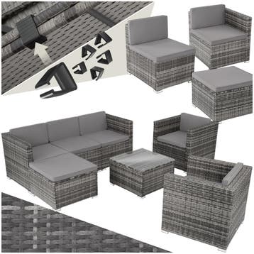 Wicker loungeset Lignano met 2 fauteuils - grijs, Verzenden, Nieuw