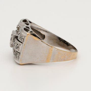Ring - 18 karaat Witgoud - Roos diamant, Nieuw