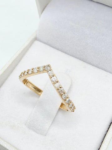 Zonder minimumprijs - Ring - 14 karaat Geel goud - 0.42ct.