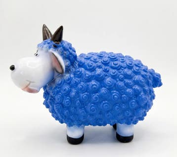 Blauw schaapje met hoorns - 15 cm, Verzenden, Nieuw