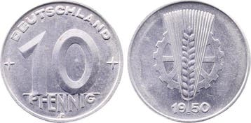 1950e Duitsland 10 Pfennig Ddr 1950 E bfr am Rand leicht..., Verzenden