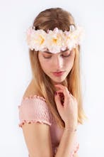 Bloemenkrans Haar Hibiscus Lichtroze Wit Wit Roze Hawaii Blo, Kleding | Dames, Ophalen of Verzenden, Nieuw