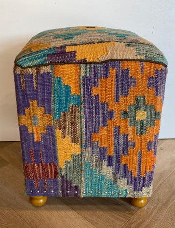 Kelim Poef (Inutilisé/Nouveau) - Tapis - 36 cm - 36 cm, Nieuw