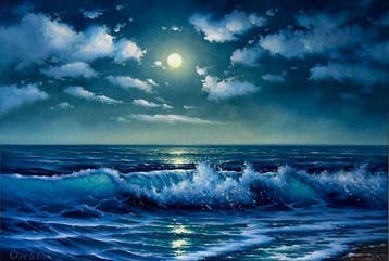 Stoev Serhii (1971) - Wave on a Moonlit Night