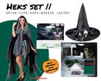 Heks Set 2 Met Cape, Hoed, Lenzen En Schminck, Nieuw