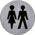 Intersteel Pictogram zelfklevend rond WC dames en heren rvs, Huis en Inrichting, Nieuw