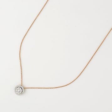 Collier avec pendentif - 18 carats Or rose, Or blanc -