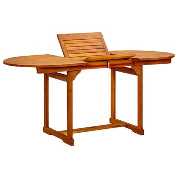 vidaXL Tuintafel (120-170)x80x75 cm massief acaciahout, Tuin en Terras, Verzenden, Nieuw