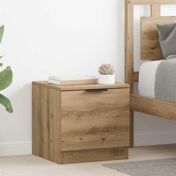 vidaXL Bedkast 2 st Artisan Eiken 40 x 39 x 40cm Bewerkt, Verzenden
