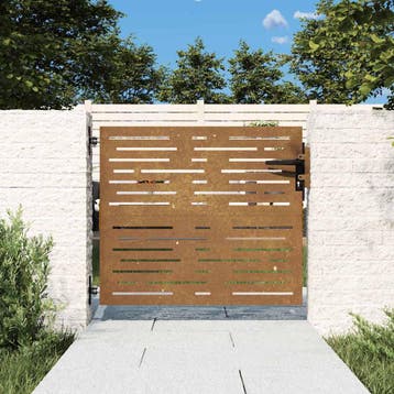 vidaXL Tuinpoort 85 x 75 cm Poedercoated staal Zwart, Verzenden