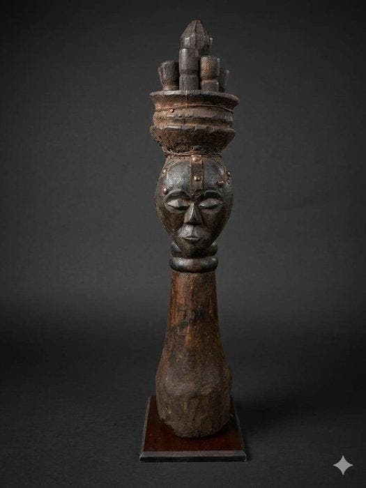 Hoofd van het Hemba-reliquarium - DR Congo, Antiquités & Art, Art | Art non-occidental