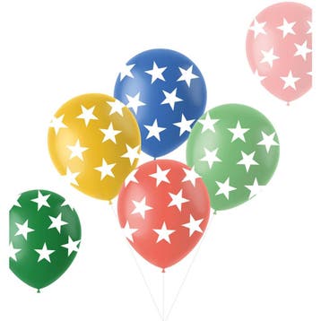 Ballonnen Ster Gekleurd 33cm 6st, Hobby en Vrije tijd, Feestartikelen, Verzenden, Nieuw