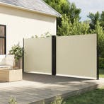 vidaXL Windscherm uittrekbaar 160x1000 cm crèmekleurig, Verzenden, Nieuw