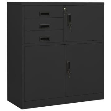 vidaXL Kantoorkast 90x40x102 cm staal antracietkleurig, Verzenden, Nieuw