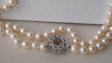 Handmade - Halsketting - 14 karaat Witgoud, echt zoutwater