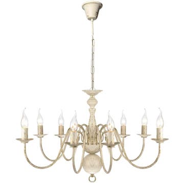 vidaXL Kroonluchter wit metaal 8 x E14 lampen, Verzenden, Nieuw