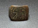 Byzantijns Brons Zeldzame ring met een afbeelding van de met, Antiek en Kunst
