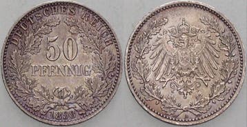 50 Pfennig 1898 A Kleinmunten-kaiserreich Grosser Adler, Verzenden, België