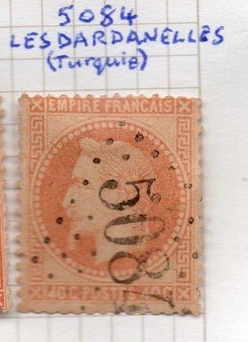 Frankrijk 1868 - Napoleon III met laurierkrans 40c oranje -, Gestempeld