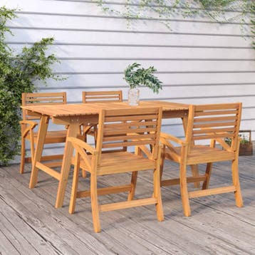 vidaXL Tuintafel 150x90x75 cm massief acaciahout, Verzenden, Nieuw