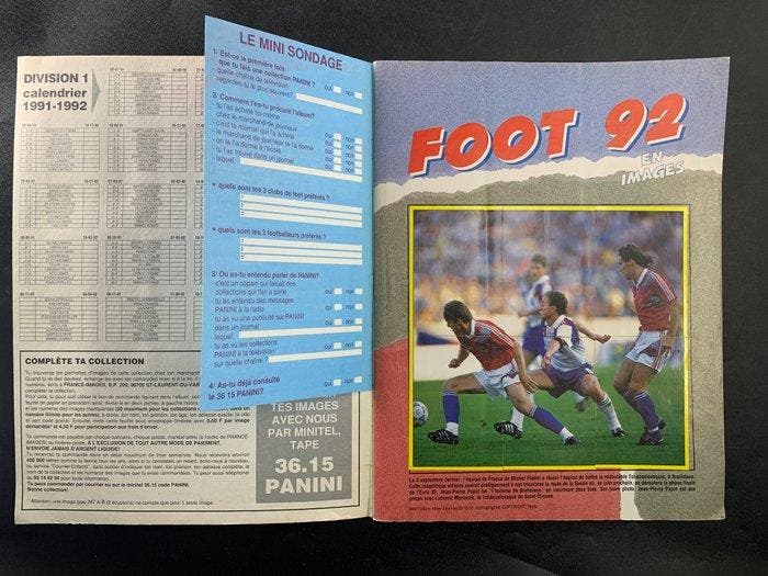 1991/92 Panini Complete Sticker Album Foot 92 En Images -, Collections, Autocollants