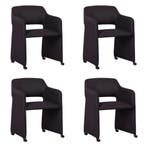 Set van 4 Leren eetkamerstoelen Icon - Toledo Merlin, Ophalen of Verzenden