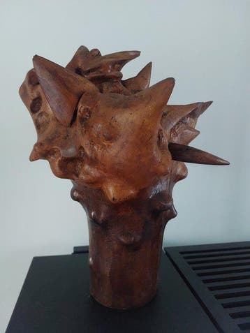 sculptuur, Oeuvre naturelle - 40 cm - Hout