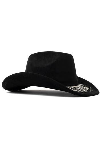 Cowboyhoed Zwart Strass Steentjes Ketting Cowgirl Western Ho, Kleding | Dames, Ophalen of Verzenden, Nieuw