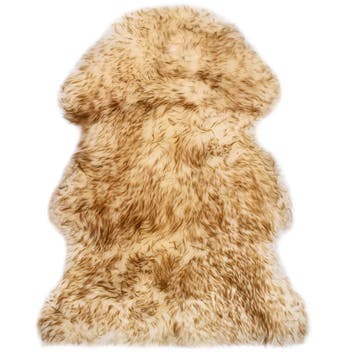 vidaXL Vloerkleed 60x90 cm schapenvacht gemêleerd bruin, Verzenden, Nieuw