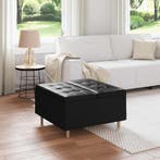 vidaXL Opslagottoman met kussen Zwart 80 x 80 x 45 cm, Huis en Inrichting, Barkrukken, Verzenden, Nieuw