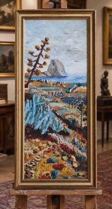 École postimpressionniste espagnole (XX) - Le Rocher en, Antiek en Kunst