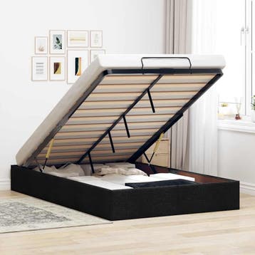 vidaXL Bedframe zonder matras 120x200 cm stof zwart, Verzenden