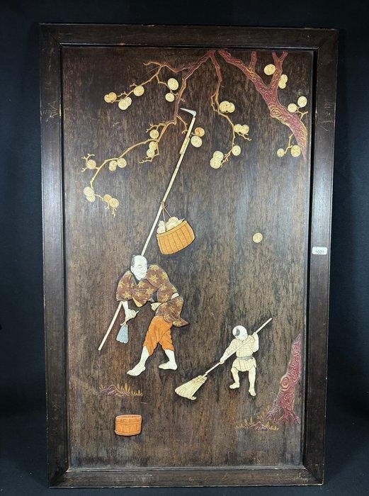 Paneel - Hout, Been - Japan - Meiji periode (1868-1912), Antiek en Kunst, Antiek | Overige Antiek