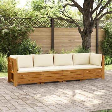 vidaXL 4 st Buiten bank set Massief Acacia Hout Bruin, Tuin en Terras, Verzenden, Nieuw