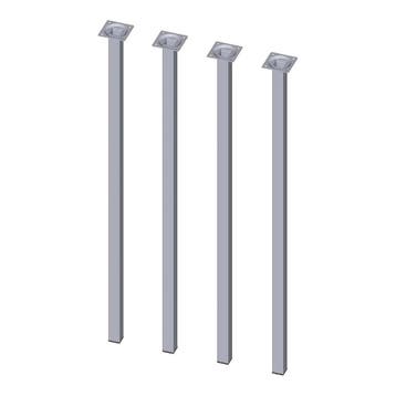 Element System vierkante meubelpoten 80 cm chroom, 4 stuks, Ophalen of Verzenden, Nieuw