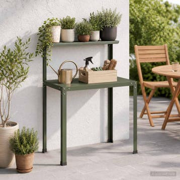 vidaXL Planttafel 80 x 50 x 104 cm Gepoedercoat staal, Tuin en Terras, Hand-tuingereedschap, Verzenden, Nieuw