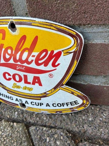 Vintage Golden Girl Cola – Sun Drop panneau publicitaire en