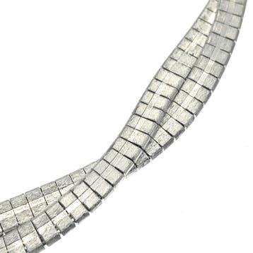 Zilveren fantasie boa collier (Ketting), Handtassen en Accessoires, Kettingen, Ophalen of Verzenden, Gebruikt, Zilver, Zilver