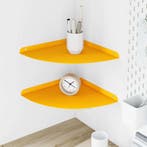 vidaXL Zwevende plank met plank 2 pcs Mosterdgeel 30 x 30 x, Verzenden