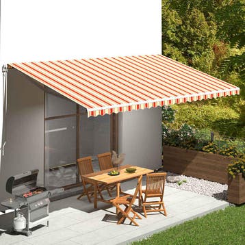 vidaXL Vervangingsdoek voor luifel 600x350 cm polyester geel, Verzenden