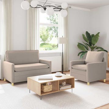 vidaXL bank / zetelstel 2 st Lichtgrijs Stof, Huis en Inrichting, Zetels | Zetels, Verzenden, Nieuw