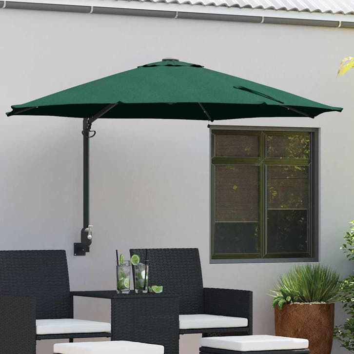 vidaXL Tuinparasol Groen 248 x 248 x 148 cm Polyester en, Jardin & Terrasse, Parasols, Envoi