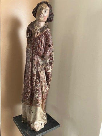 sculptuur, Engel - 75 cm - Eik