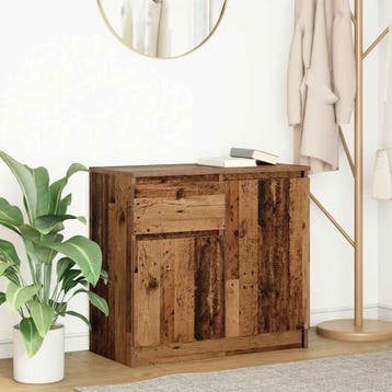 vidaXL Dressoir met lade 71x35x65 cm spaanplaat oud hout, Huis en Inrichting, Kasten | Dressoirs, Verzenden, Nieuw