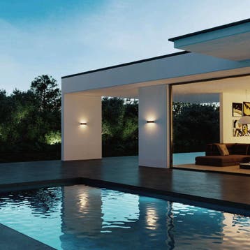 Wandverlichting modern Score Up en Down Muurlamp Zwart Large, Verzenden