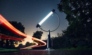 Stunning - Lamp - New Moon - Glas, Aluminium, Staal, Leder -