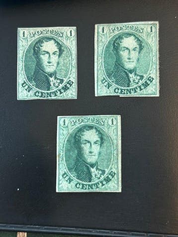 België 1861 - Leopold I - Medaillon zonder watermerk - 1c, Gestempeld
