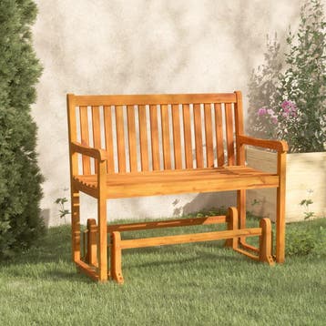 vidaXL Schommelbank 110 cm massief acaciahout, Tuin en Terras, Verzenden, Nieuw
