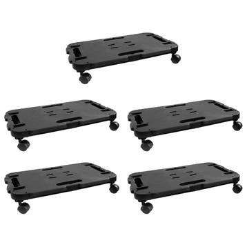 vidaXL Transporttrolleys 5 st 200 kg polypropeen zwart, Verzenden, Nieuw